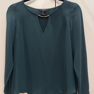 Forever 21 Deep Teal Blouse with Cut-Out Detail